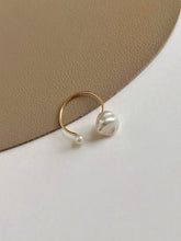 Load image into Gallery viewer, Charlotte 14K Gold Freshwater Pearl Ring Adjustable