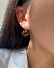 Load image into Gallery viewer, Kate Tigers eye S925 Sterling Silver Huggie Hoop Earring