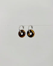Load image into Gallery viewer, Kate Tigers eye S925 Sterling Silver Huggie Hoop Earring