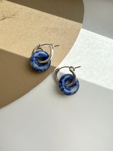 Load image into Gallery viewer, Kate Tigers eye S925 Sterling Silver Huggie Hoop Earring