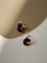 Load image into Gallery viewer, Kate Tigers eye S925 Sterling Silver Huggie Hoop Earring