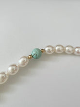 Load image into Gallery viewer, Turquoise 14K Gold Beaded Pearl Necklace