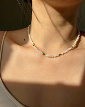 Load image into Gallery viewer, Brienna Green Diopside Mini Beaded Pearl Layering Choker Necklace