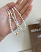 Load image into Gallery viewer, Mag Mini Beaded Pearl Choker Necklaces with Ball Pendant