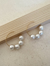 Load image into Gallery viewer, Ellie 14K Gold Natural Cotton Pearl Hoop Earring