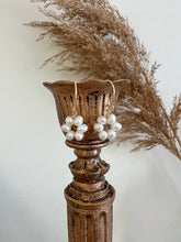 Load image into Gallery viewer, Claire Flower Pearl Dainty Dangle Earrings 14k gold