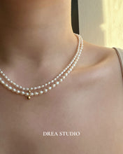 Load image into Gallery viewer, Mag Mini Beaded Pearl Choker Necklaces with Ball Pendant