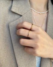 Load image into Gallery viewer, Flat Beaded Ball 14K Gold Ring Minimal Ring