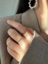 Load image into Gallery viewer, Flat Beaded Ball 14K Gold Ring Minimal Ring