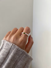 Load image into Gallery viewer, Brienna Green Diopside Mini Beaded Pearl Layering Ring