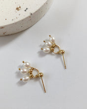 Load image into Gallery viewer, Renee Freshwater Pearl Dangle Earrings 14k gold Ball Dainty Earrings