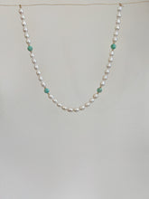 Load image into Gallery viewer, Turquoise 14K Gold Beaded Pearl Necklace