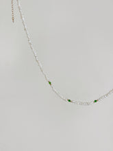 Load image into Gallery viewer, Brienna Green Diopside Mini Beaded Pearl Layering Choker Necklace