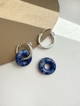 Load image into Gallery viewer, Kate Dumortierite S925 Sterling Silver Huggie Hoop Earring