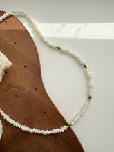Load image into Gallery viewer, Brienna Green Diopside Mini Beaded Pearl Layering Choker Necklace