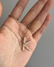 Load image into Gallery viewer, Alphabet Custom Beaded Pearl Initial Charm Pendant Necklace Adjustable