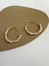 Load image into Gallery viewer, Victoria Pearl Hoop Earring

