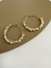 Load image into Gallery viewer, Victoria Pearl Hoop Earring
