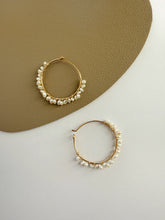 Load image into Gallery viewer, Victoria Pearl Hoop Earring

