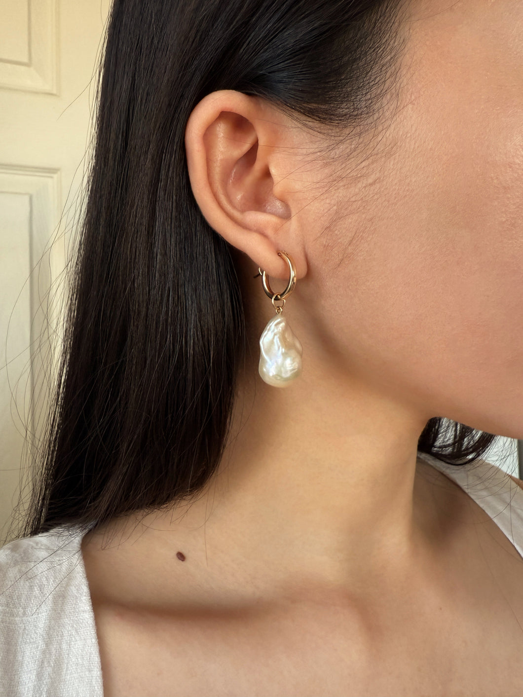 Drea Pearl Hoop Earring