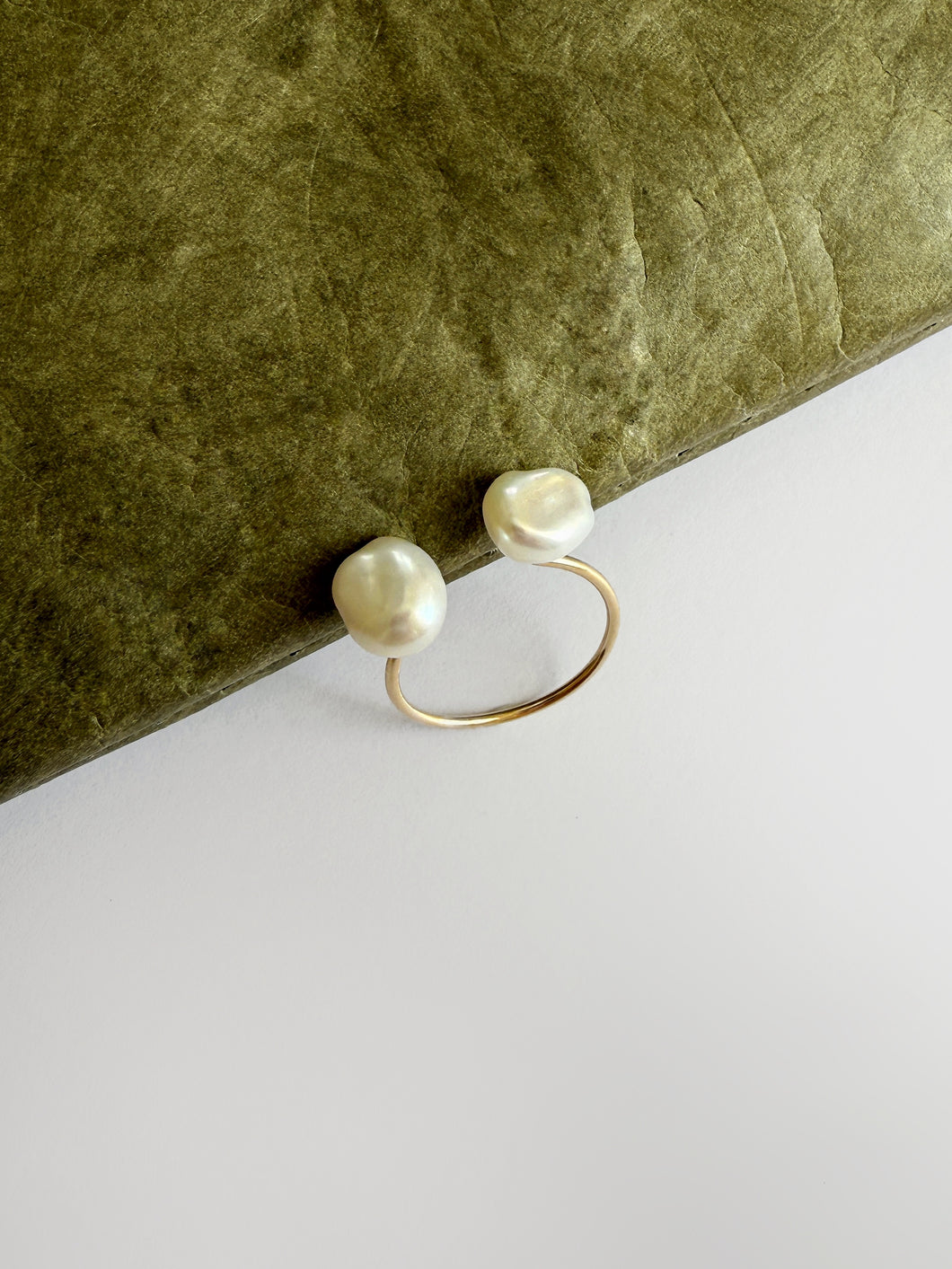 Alya 14K Gold Freshwater Pearl Ring Adjustable