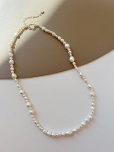 Adele Beaded Pearl Choker Necklace Adjustable