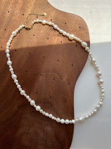 Adele Beaded Pearl Choker Necklace Adjustable