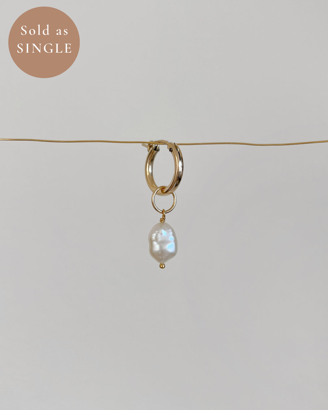 Hailey Pearl Huggie Hoop Earring (Single)