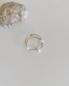 Stella 14K Gold with Akoya Freshwater Pearl Spark Ring