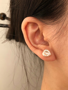 Erin 925 Sterling Silver Baroque Pearl Stud Earrings