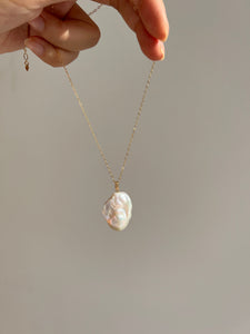 Drea 14k Gold Baroque Pearl Necklace Adjustable