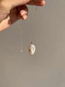 Drea 14k Gold Baroque Pearl Necklace Adjustable