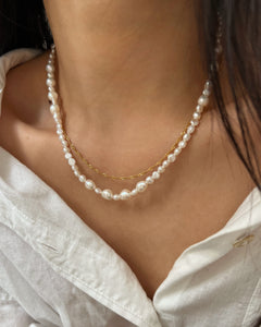 Sandra Beaded Pearl Choker Necklace Adjustable