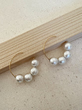 Load image into Gallery viewer, Ellie 14K Gold Natural Cotton Pearl Hoop Earring
