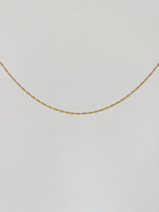 14K Gold-filled Wavy Twist Singapore Chain Necklace