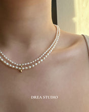 Load image into Gallery viewer, Mag Mini Beaded Pearl Choker Necklaces with Ball Pendant
