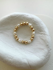 Avery 14K Gold-Filled Beaded Ball Pearl Ring