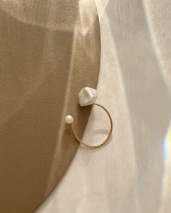 Charlotte 14K Gold Freshwater Pearl Ring Adjustable