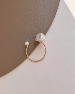Charlotte 14K Gold Freshwater Pearl Ring Adjustable