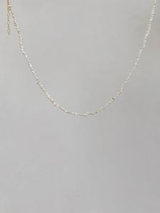 Dia Beaded Pearl 14K Gold Choker Necklace