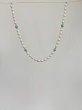 Load image into Gallery viewer, Turquoise 14K Gold Beaded Pearl Necklace
