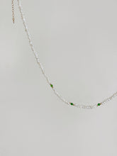 Load image into Gallery viewer, Brienna Green Diopside Mini Beaded Pearl Layering Choker Necklace
