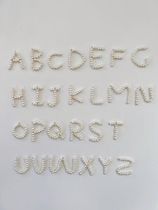 Alphabet Custom Beaded Pearl Initial Charm Pendant Necklace Adjustable