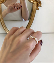 Load image into Gallery viewer, Simple 14K Gold Mini Beaded Pearl Ring
